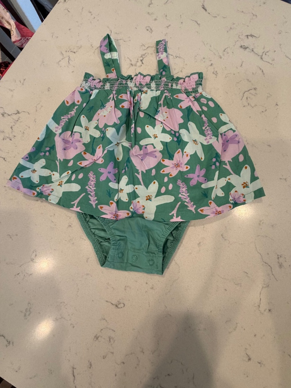 Carter’s Green Floral Dress with Bloom Print (18-M)